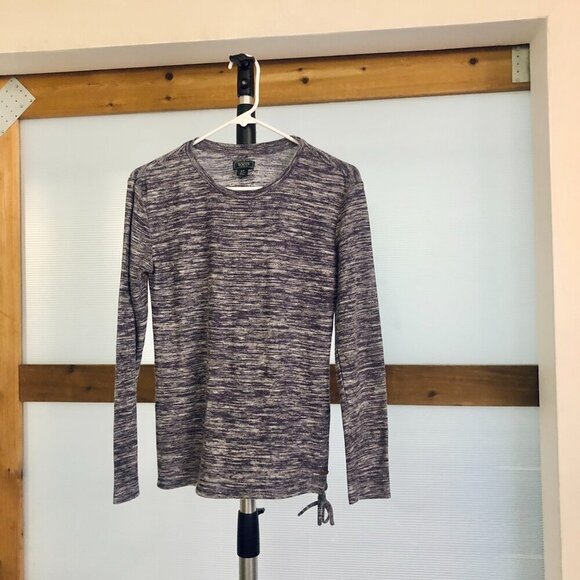 ROOTS Canada Purple Heathered Drawstring Long Sleeve Athleisure Shirt Top Sz S - Picture 1 of 5